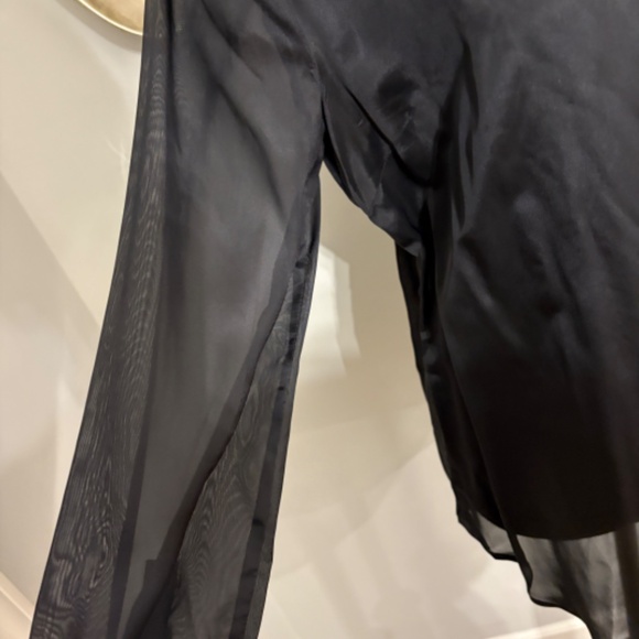 J Crew Button Up Blouse Black Sheer Organza With Camisole NWOT Size 8 - Picture 3 of 5